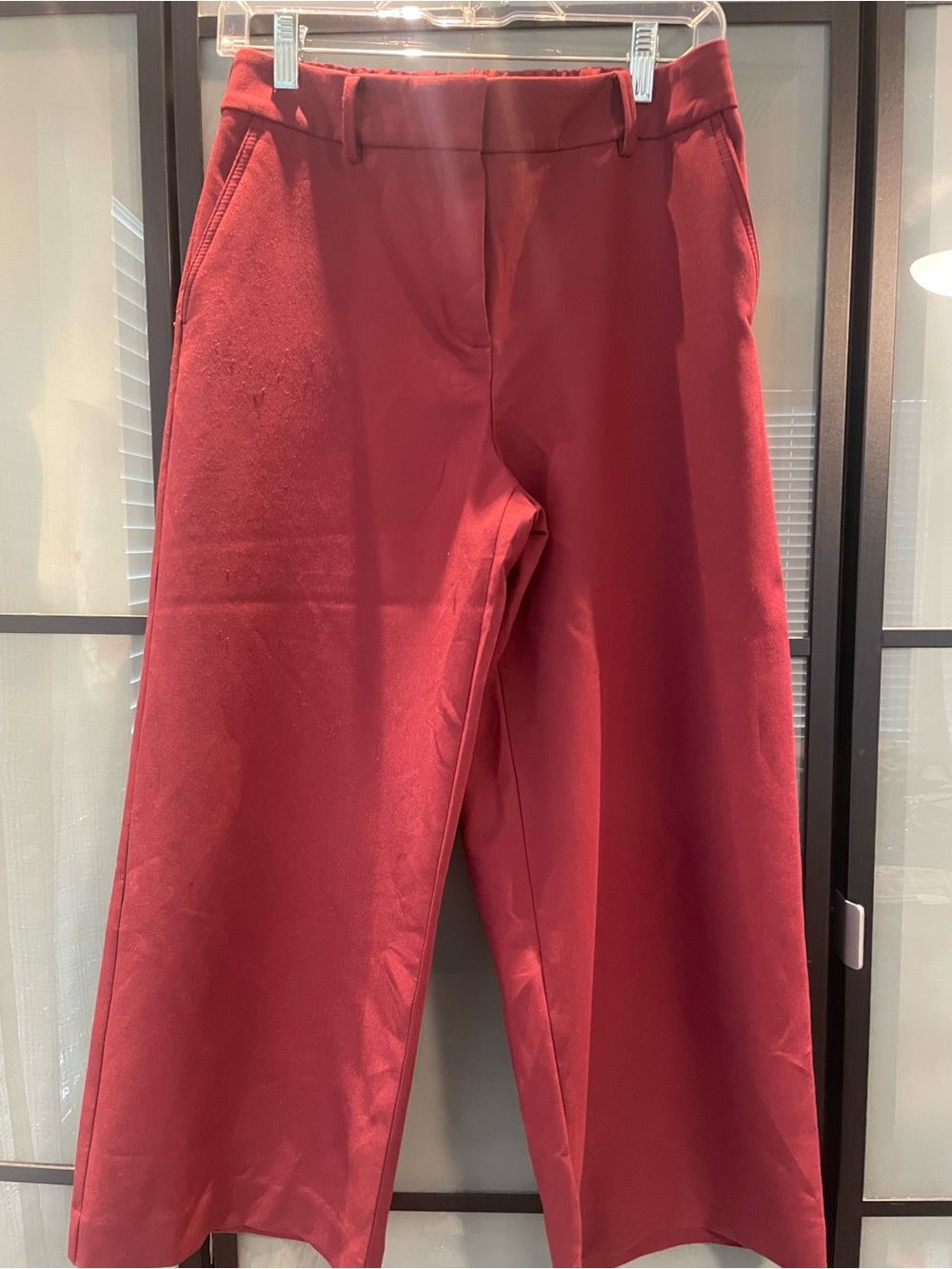 Talbots Red Cropped Wide-Leg Pants